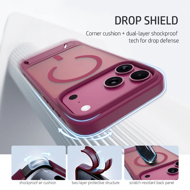 Lereach Magnetic Stand Phone Case with Adjustable Stand and Drop Protection