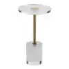 Clear Acrylic End Table, Acrylic Side Table with a Solid Base, 11.9 x 11.9 inch Round Tabletop, 21.4 inch High, for Coffee,Drink 1