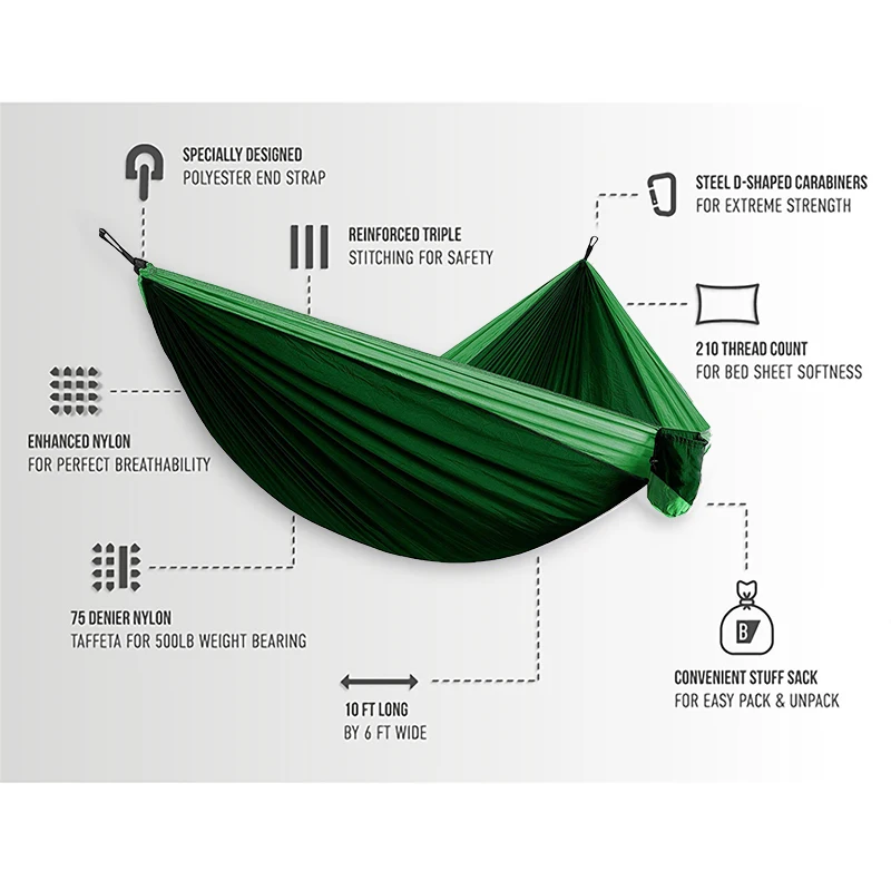 Parachute Double Hammock Camping Survival Garden Hunting Leisure Hamac Travel Double Person Hamak Ramac