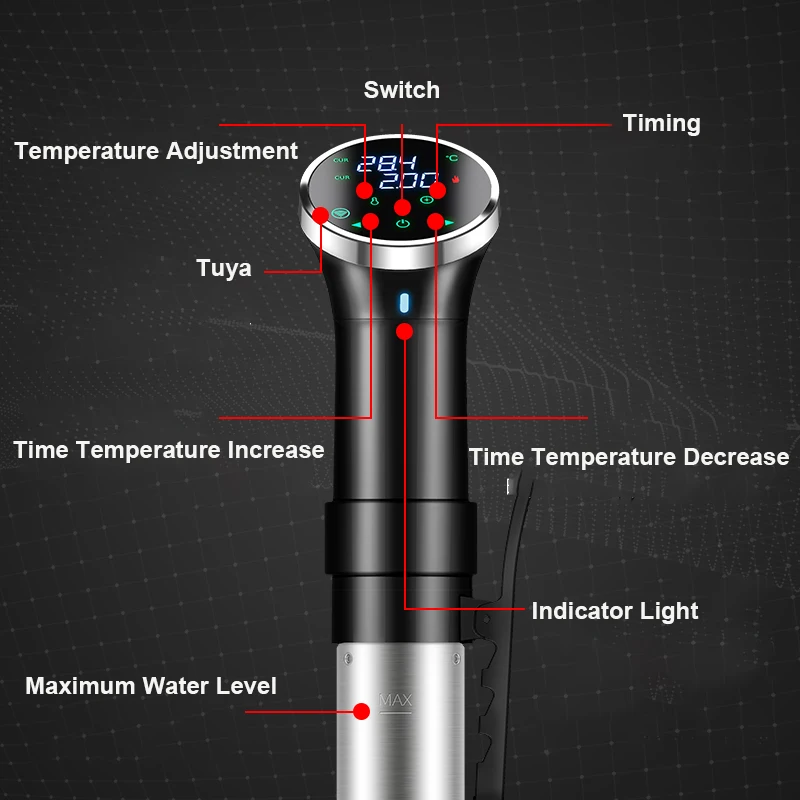 1100W WIFI Vacuum Sous Vide Cooker Immersion Circulator Accurate Cooking with LED Digital Display Tuya APP Slow Cooker Heater 5
