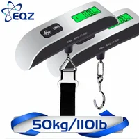 50kg/110lb Portable Electronic Hand Luggage Scale LCD Digital Display Balance Scale Suitcase Travel Weighs Baggage Weight Tool
