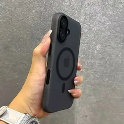 Matte Candy Magnetic Wireless Charging Clear Case - Shockproof Soft Cover with Magsafe Compatibility for iPhone 15 Plus (Black DK)