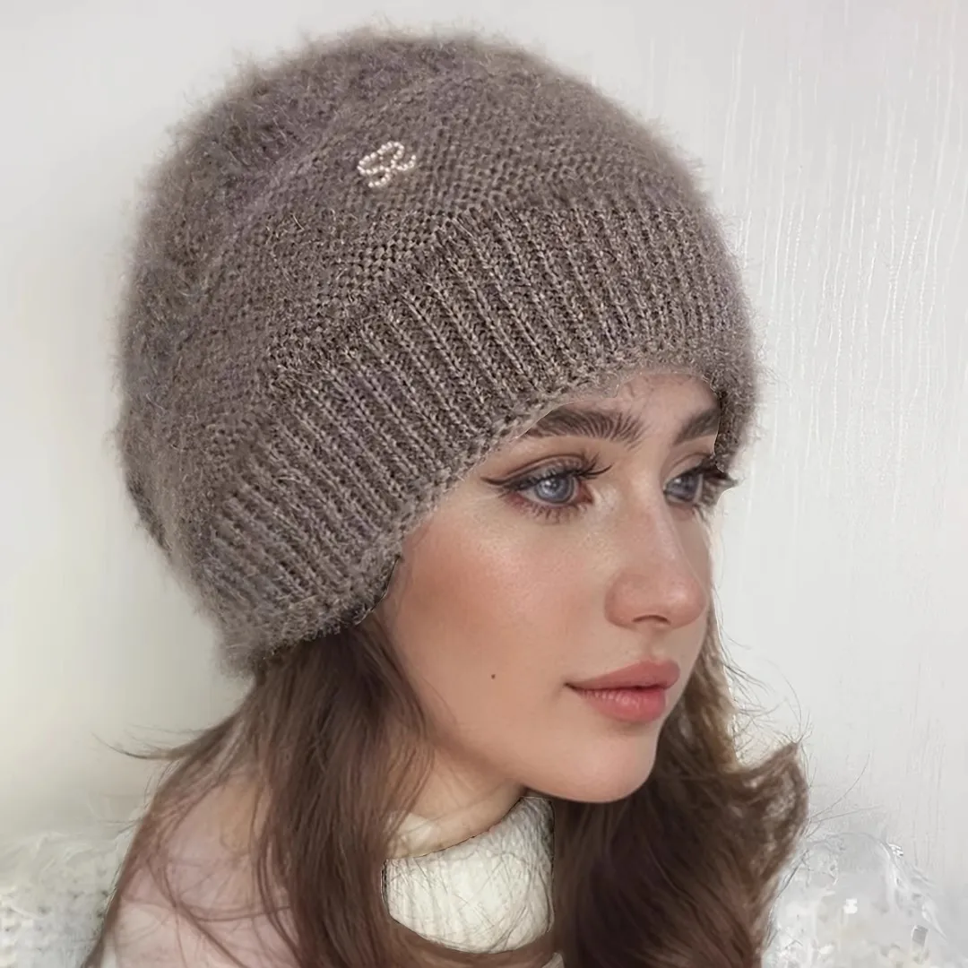 1pc Knit Hat With Lining, Women's Warm Ear Protection Winter Hat, Fashionable All-Match Design Suitable For Daily Wear And Skiin 2
