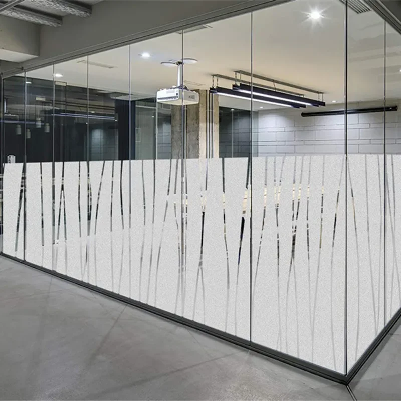 Matte Stripe Window Film Stained Glass Decorative Uv Sticker Privacy Frosted Self Adhesive Film Window Decal for Glass