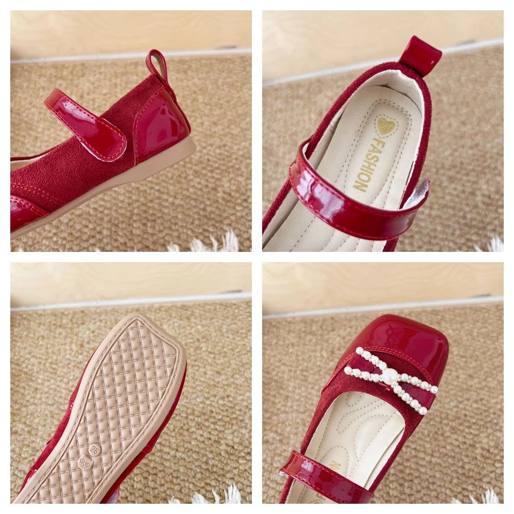 Leather Girls Ankle Strap Shoes for Autumn