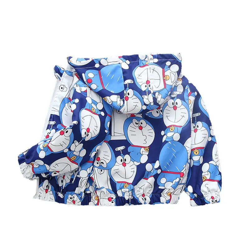 Kids Doraemon Zipper Coats Jackets For Girls Boys Spring Autumn Hooded