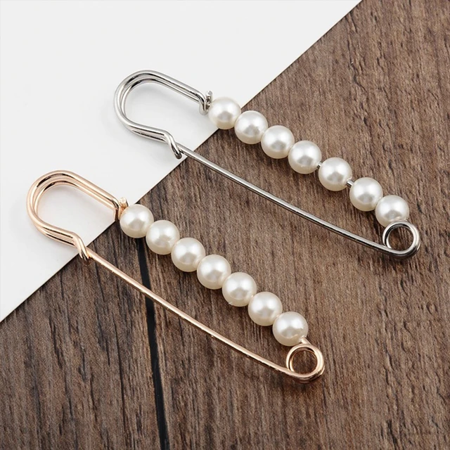  50 Pieces Faux Pearl Brooch Pins Artificial Pearls Sweater  Shawl Clips Elegant Hat Safety Pins Decorative Dress Broches Jewelry for  Women Faux Crystal Cardigan Clip : Arts, Crafts & Sewing