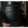 Fashion Men Shorts Solid Color Casual Mens Short PU Leather Pants Spring Summer Men Punk Style Black Shorts for Men 2
