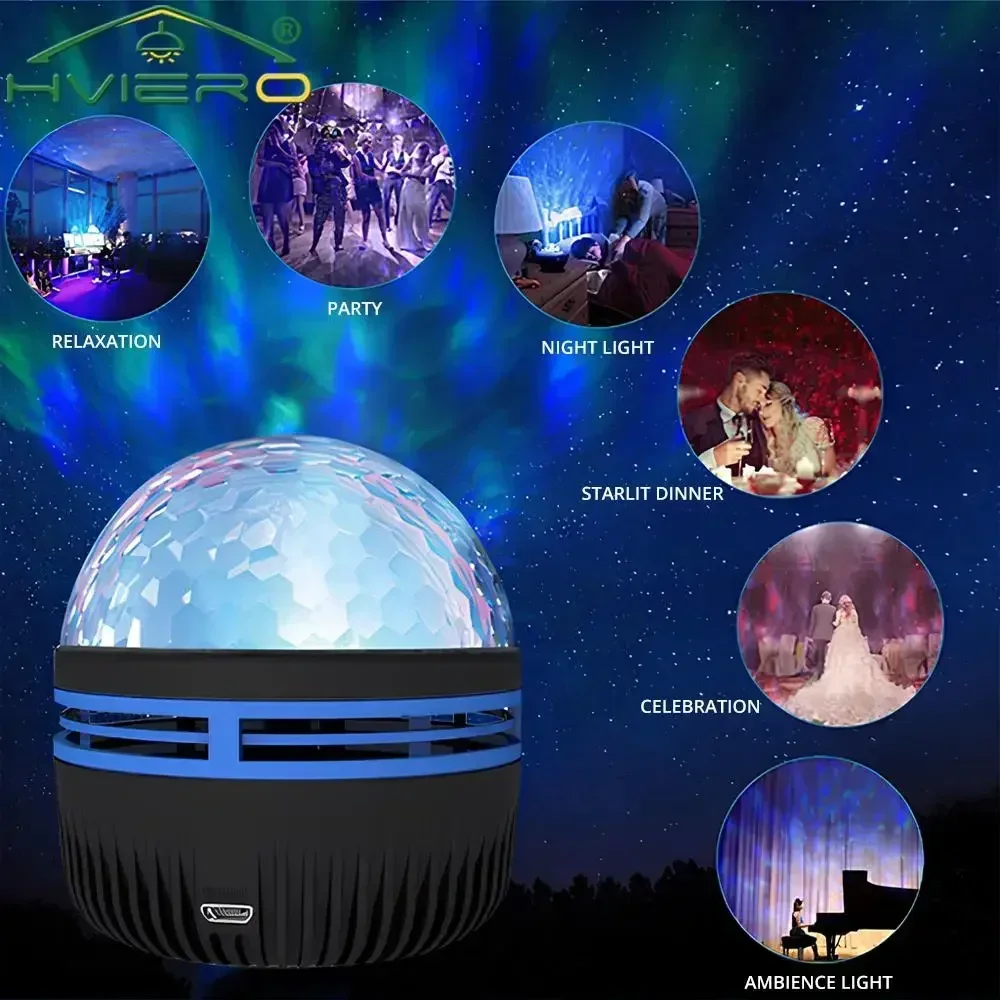 LED Night Lamp Mini Starry Sky Projection 7 Color Patterns Remote Control