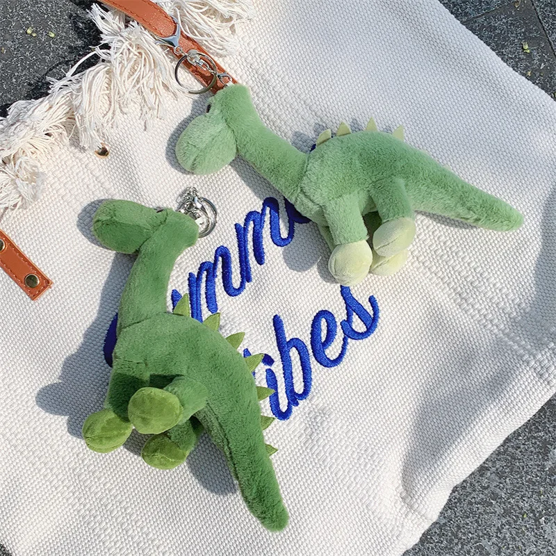 

Cartoon Kawaii Long Neck Green Dinosaur Plush Doll Keychain Pendant Creative Cute Small Dinosaur Doll Backpack Pendant Kids Gift