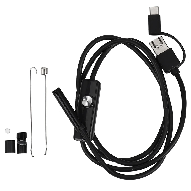 

Эндоскоп промышленный 3-в-1, 6 светодиодов, IP67, USB Type-C