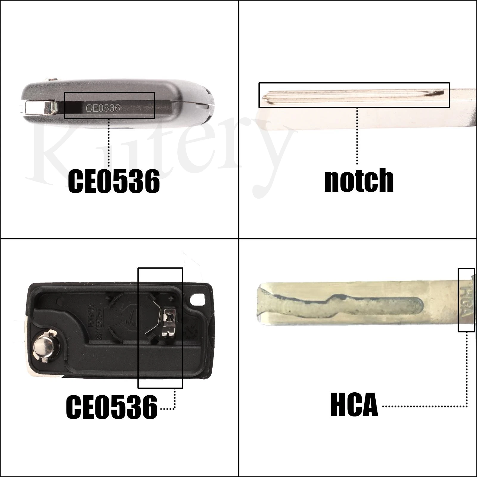 Jingyuqin Hu83/HCA 2 BTN Key Car Key สำหรับ Peugeot 307 3008 308 408 433MHz Ask PCF7961 ID46 CE0536 Flip Key Fob กับแบตเตอรี่ 2