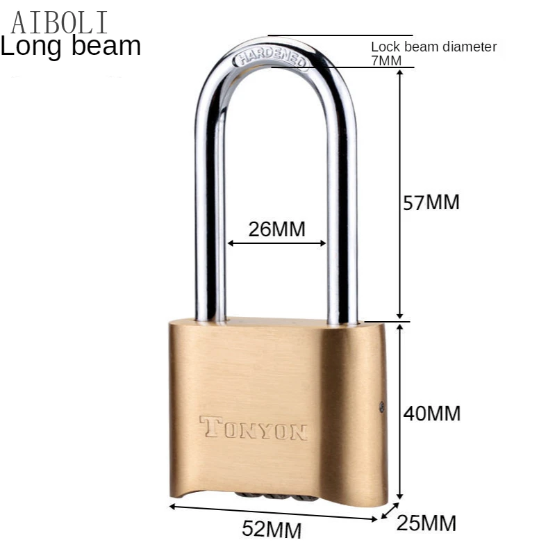 50mm Brass Combination Padlock - 4 Digit Custom Lock