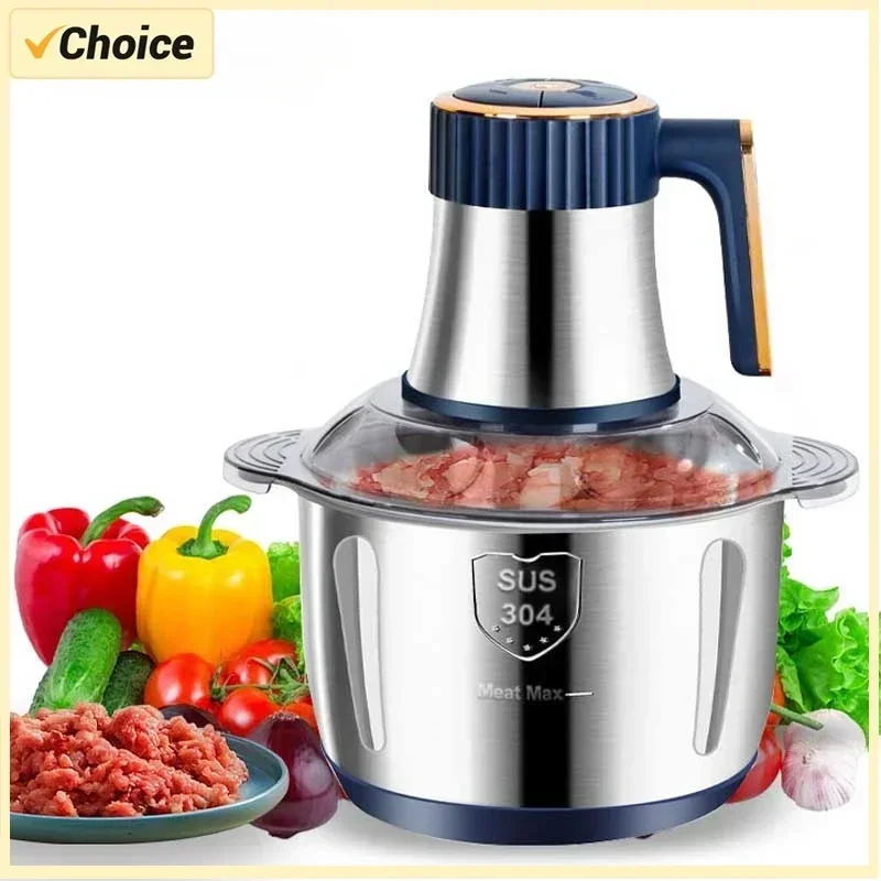 Electric Meat Grinder 304 Stainless Food Crusher Multifunction Vegetable Fruit Pepper Garlic Chopper Mincer Baby Food Processor 2