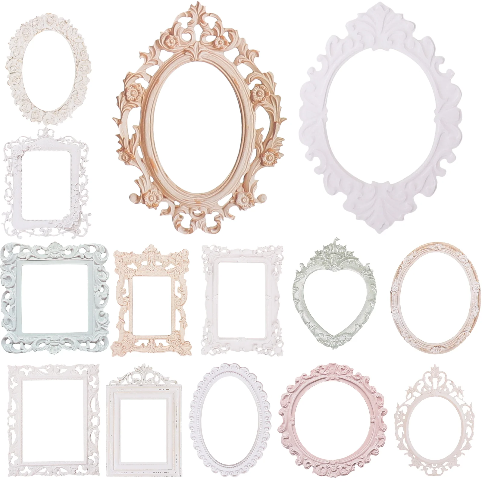

40 Sheets Gold Picture Frame Base Material Paper Scrapbooking Materials Lace Craft Supplies Photo Frames Decoration