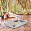 Stainless Steel Cat Litter Box Large Metal Tray Non Deformable Stable Open Type Litter Tray for Cats Open Type Cat Toilet 6