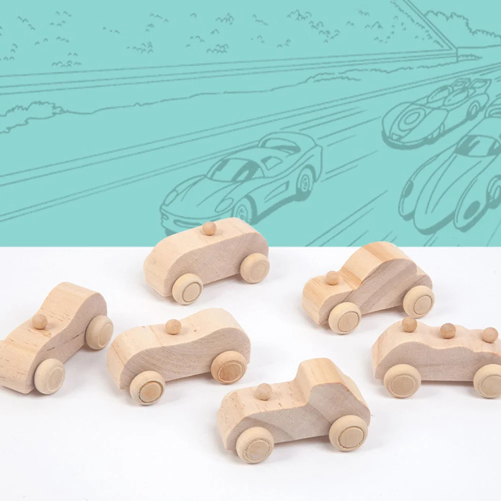 

DIY Graffiti Car Unfinished Wooden Cars Crafts Toy Kids Painting for Educational Toys