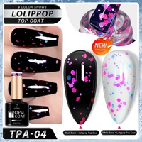 DEROI 2 IN 1 Glitter No Wipe Top Coat Gel Clear Nail Polish Flash Diamond Top Coat UV Gel Matte Topcoat Soak Off Manicure 8ml 1