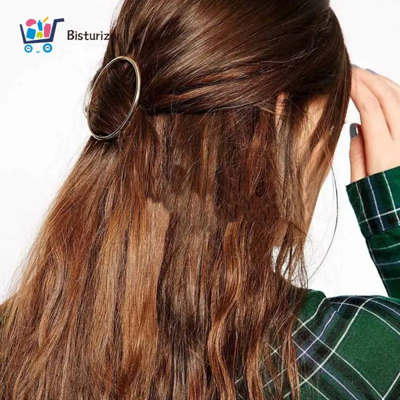 

Модные женские аксессуары для волос, треугольная заколка для волос, металлическая Геометрическая заколка для волос из сплава, луна, круг, Шпилька для волос