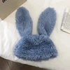 Cute Rabbit Ear Plush Beanies Cap Women Girl Winter Warm Cartoon Ear Protection Hat Korean Lamb Fleece Pullover Cap Bonnets 5