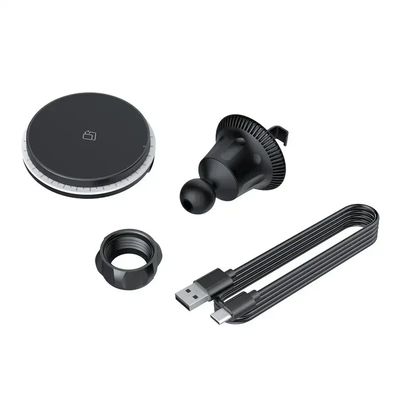 Auto Fast Magnetic Wireless Charger LED Air Outlet Phone Holder For iPhone 17 16 15 14 13 12 Pro Max Car Quick Charging Station