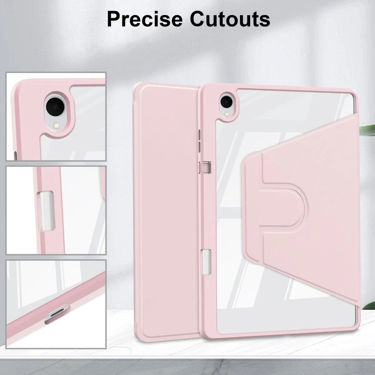 Rotatable Transparent Acrylic Tablet Case - Shockproof Protective Cover