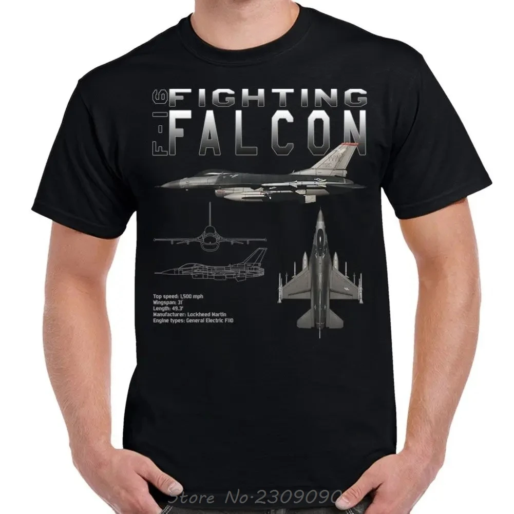 F-16 Fighting Falcon Schematische Übergroßen T-shirt Casual Baumwolle T-shirt Oansatz Sommer Streetwear Unisex Tops Tees männer Kleidung