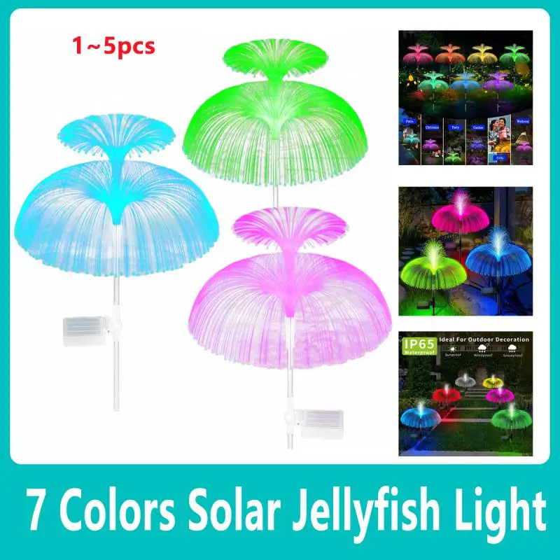 

Solar Jellyfish Light 7 Colors Solar Garden Lights LED Fiber Optic Lights Outdoor Waterproof Decor Lamp For Lawn Patio Garden