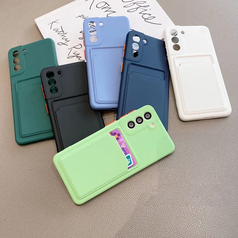 best case for samsung Card Slot Case For Samsung Galaxy S22 S21 Ultra S20 FE Plus A52 A53 A72 A33 A32 M52 5G A12 A51 A71 A52S Camera Protection Cover cute phone cases for samsung 