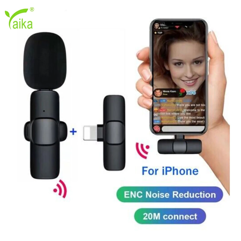 LapelMicrophoneWirelessMiniLavalierClipPortableMicForPhone