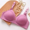 Elegant Women Plus Size Full Solid Color Cup Bra Wire-Free with Side Gather for Flattering and Supportive Fit Nursing Bras 6