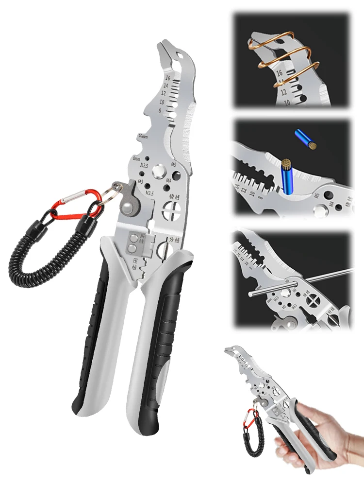 

Multifunctional Special Wire Stripping Pliers Electrician Cutting Wire Stripping Skin Pressing Wire Winding Scissors Hand Tool