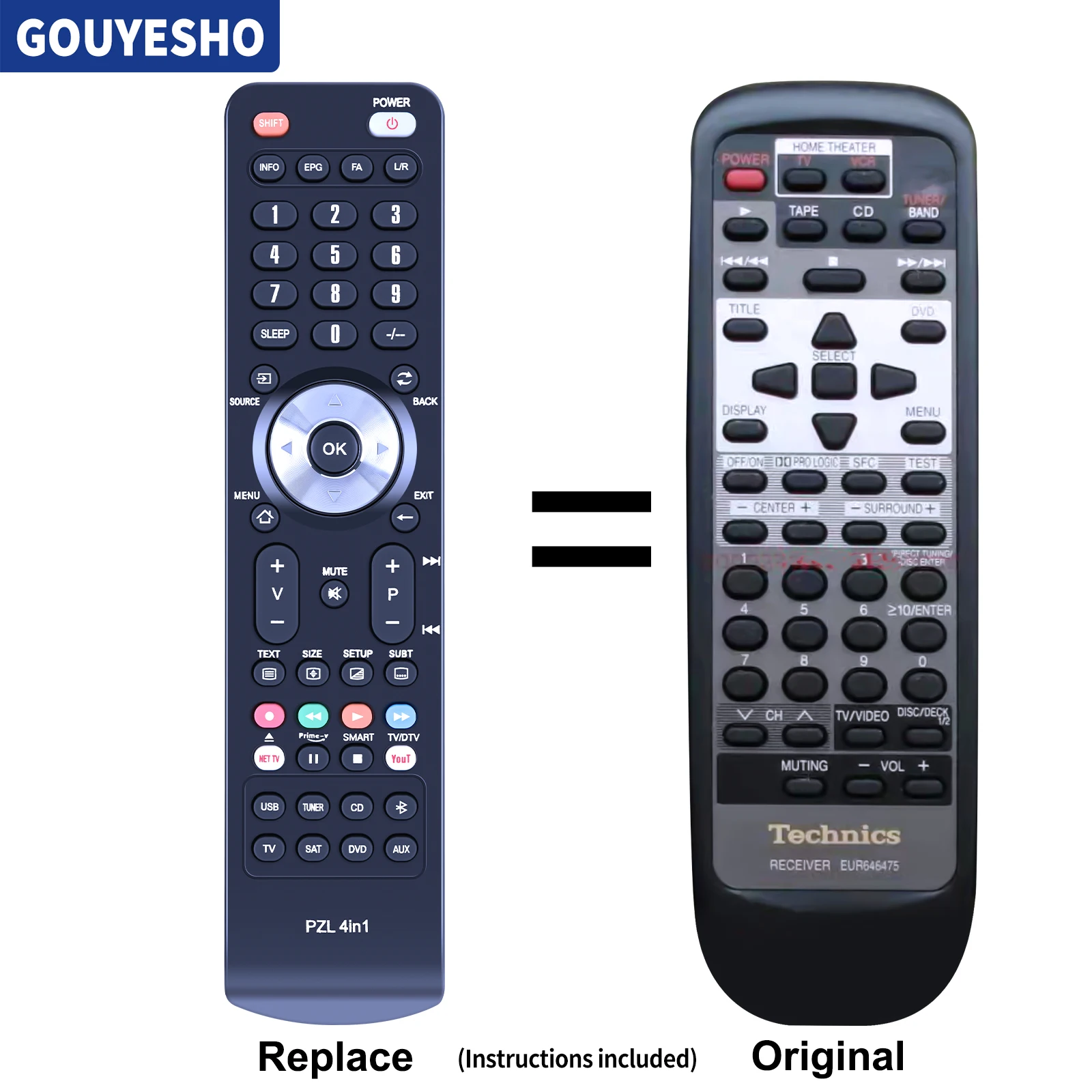 

New Remote Control EUR646475 for Technics SA-AX720 VEQ2368 DVD-A10