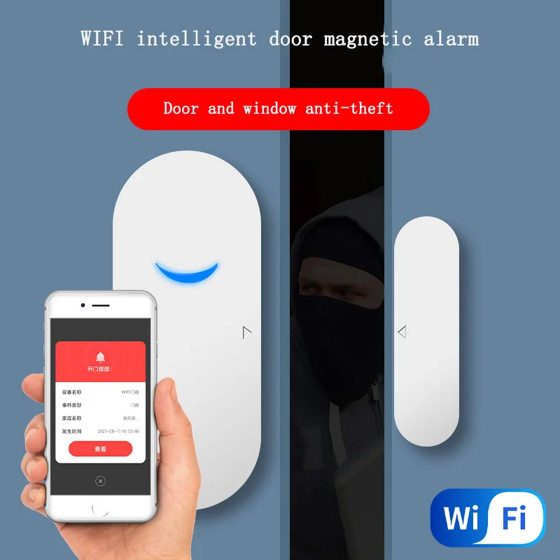 

Window Garage Wireless Sensor Remote Anti-theft Detection Alarm Wi-Fi Intelligent Door Magnetic Detector Tuya APP Linkage Switch