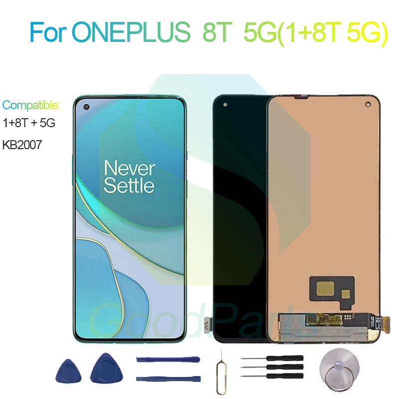 

Для ONEPLUS 8T Plus 5G ЖК-дисплей экран 6,55 "KB2007 1 + 8T + 5G сенсорный дигитайзер в сборе Замена