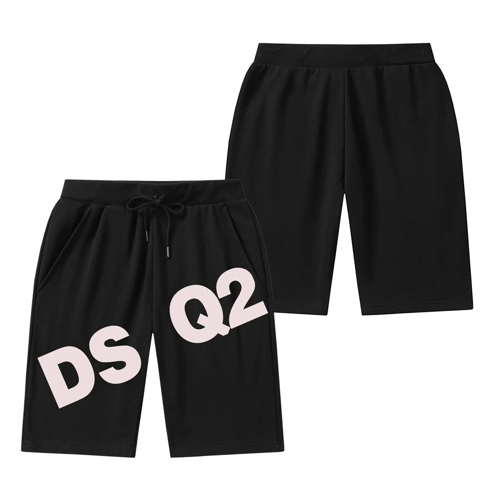 DSQ2 ICON Men's New Casual Shorts Mens Casual Loose Cotton Swim Surf Dry Beach Shorts Street Hip Hop Sports Jogger Print Shorts