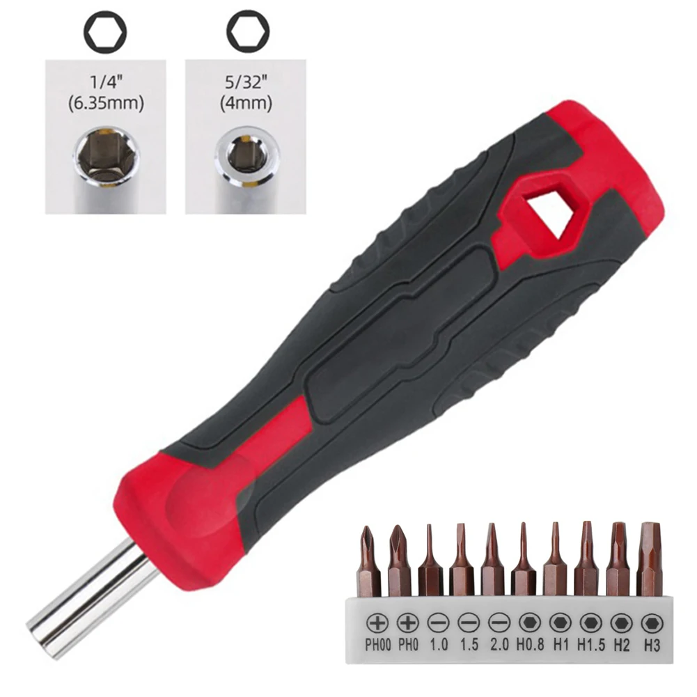 

2 In 1 11pcs/set Screwdriver Bit Holder For Screwdriver Bits Socket Wrench Hand Tools 4mm 1/4'' Hex , 5/32'' Hex Adapter