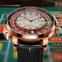 PINDU Design nouveau NH35A montres mécaniques hommes bouton poussoir tourner russe Roulette jeu saphir miroir diamant cadran montre pour hommes 1