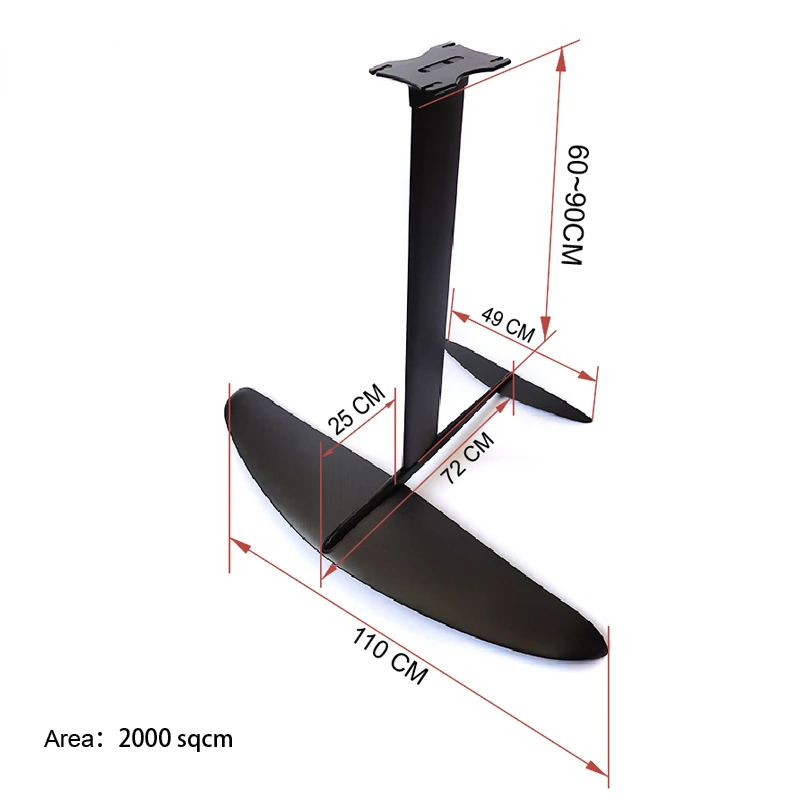 Qs-16 Alto Aspetto Al / Carbon Wingfoil Aliscafo Bordo Windsurf Kitesurf Grande Ala Di Lamina Grande Ala Surf Con Viti E Borsa