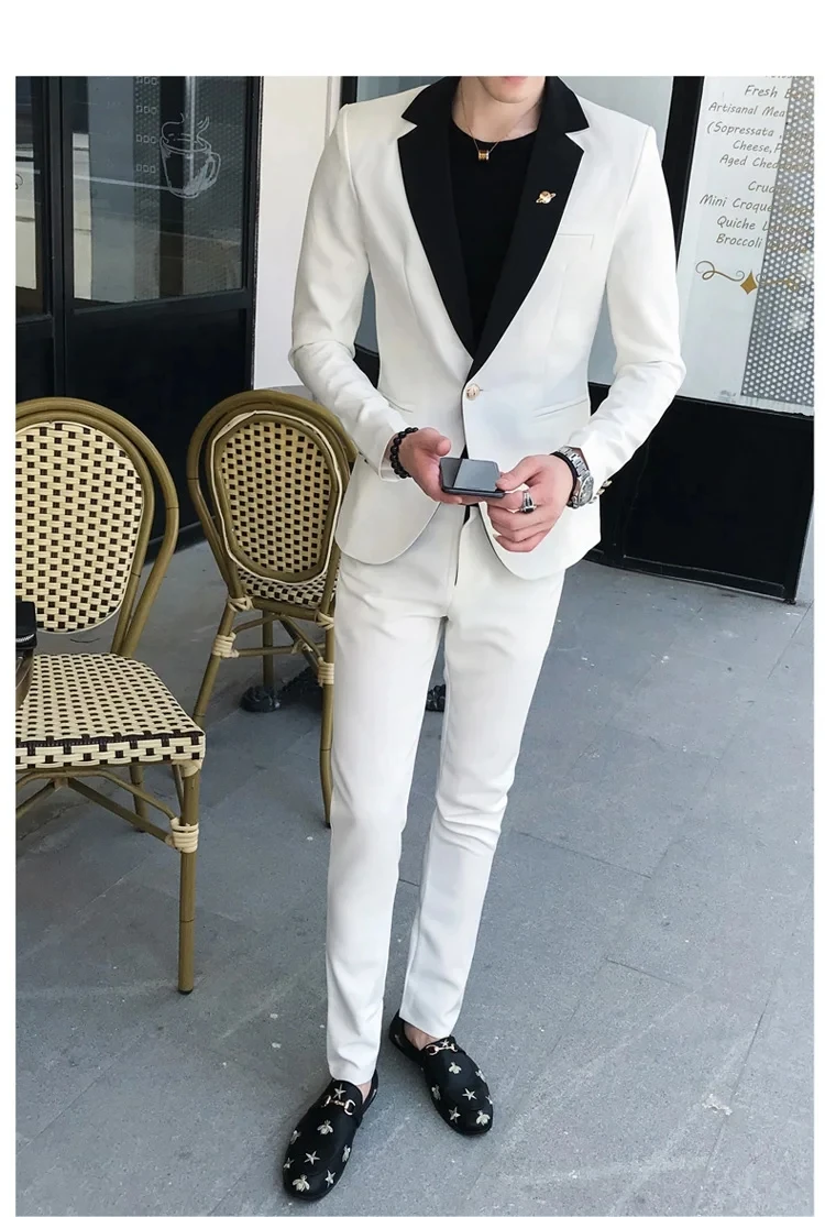 Sky blue 2 Pieces Groom Tuxedos Groomsmen One Button Black Shawl Lapel Best Man Suit Wedding Mens Blazer (Jacket +Pants)