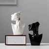 Modern Art Abstract Side Face Vase Head Ceramic Vase Dried Flowers Table Decoration Living Room Office Decoration Home Decor 3