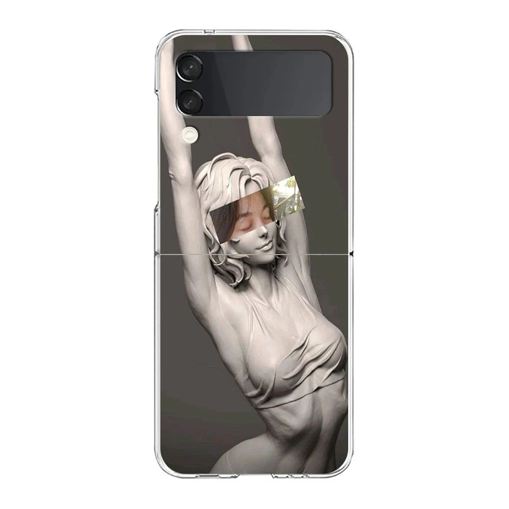Kunst ästhetische David Eyes Hard PC Handy hülle für Samsung Galaxy Z Flip 5 4 3 transparente Abdeckung für Galaxy Z Flip6 stoß feste Hülle – Detail 5