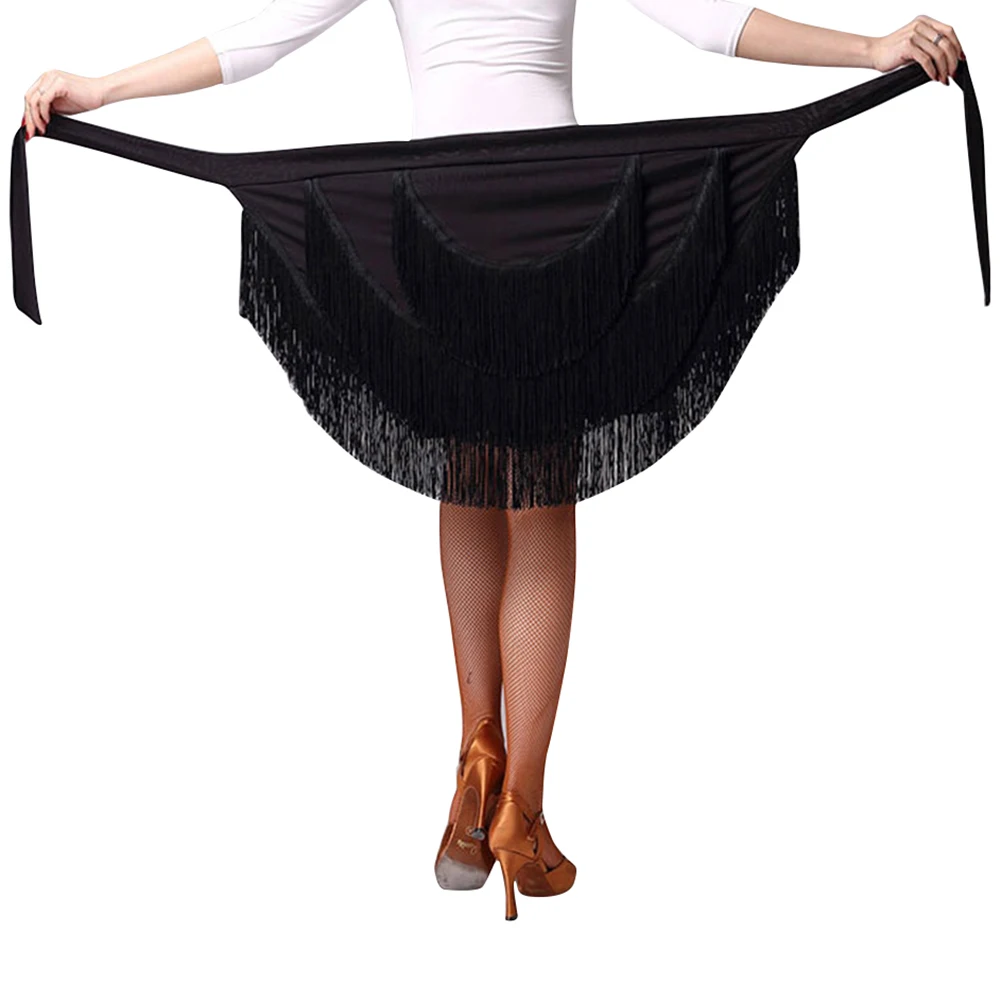 Dance Skirt Women Fringe Latin Dance Skirt Tassel Fringe Latin Dancing Skirt Practice Cloth Samba Tango Chacha Dancing Hip Scarf