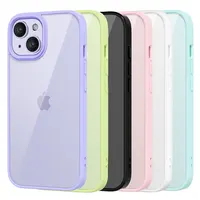 Colour Back Transparent Shockproof Phone Case for iPhone 16 15 14 13 12 11 Pro Max 7 8 Plus XR Xs 12 Mini Silicone Bumper Cover