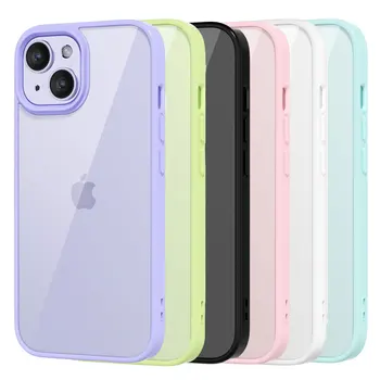 Colour Back Transparent Shockproof Phone Case for iPhone 16 15 14 13 12 11 Pro Max 7 8 Plus XR Xs 12 Mini Silicone Bumper Cover 1