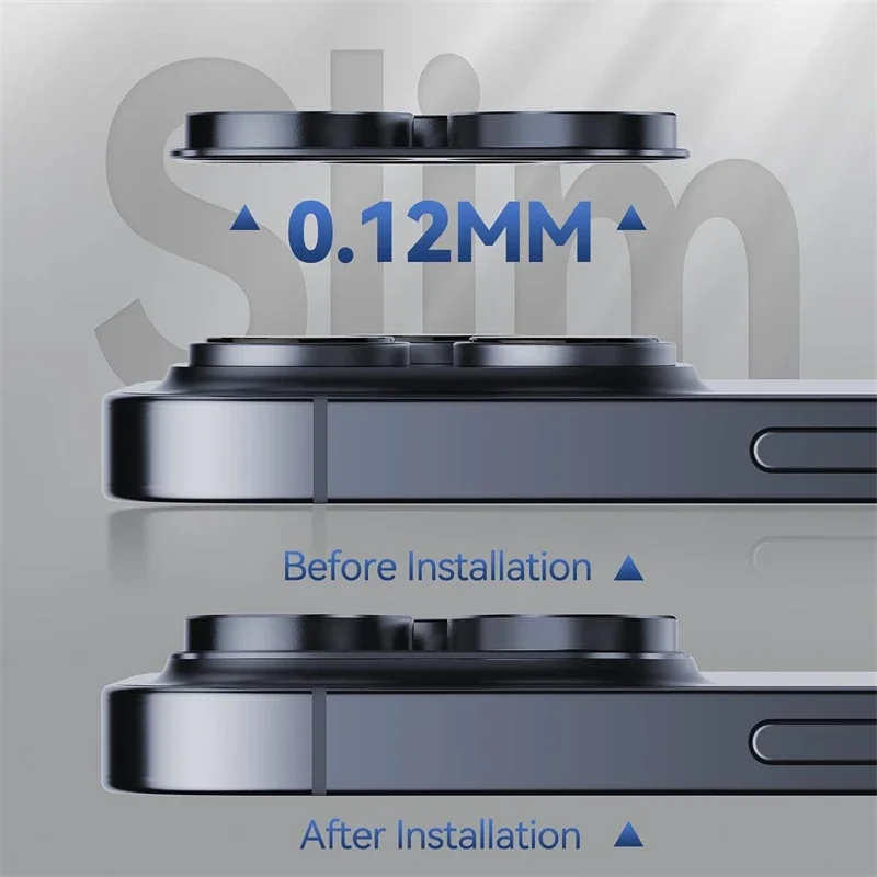 Dual-Pack Metal Camera Lens Protector with Tempered Glass Full Cover