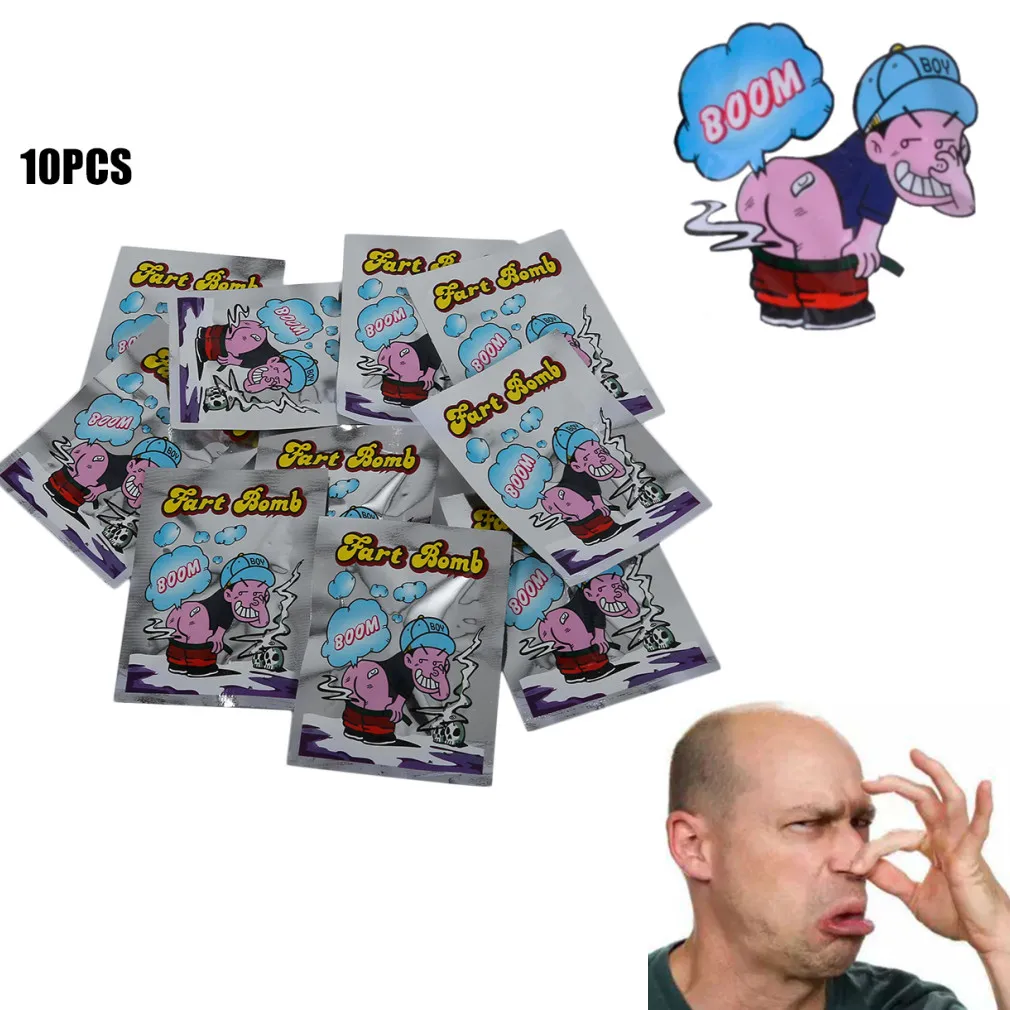 10pcs Smelly Fart Bomb Bag Fool Toy Novelty Prank Stink Exploding Funny