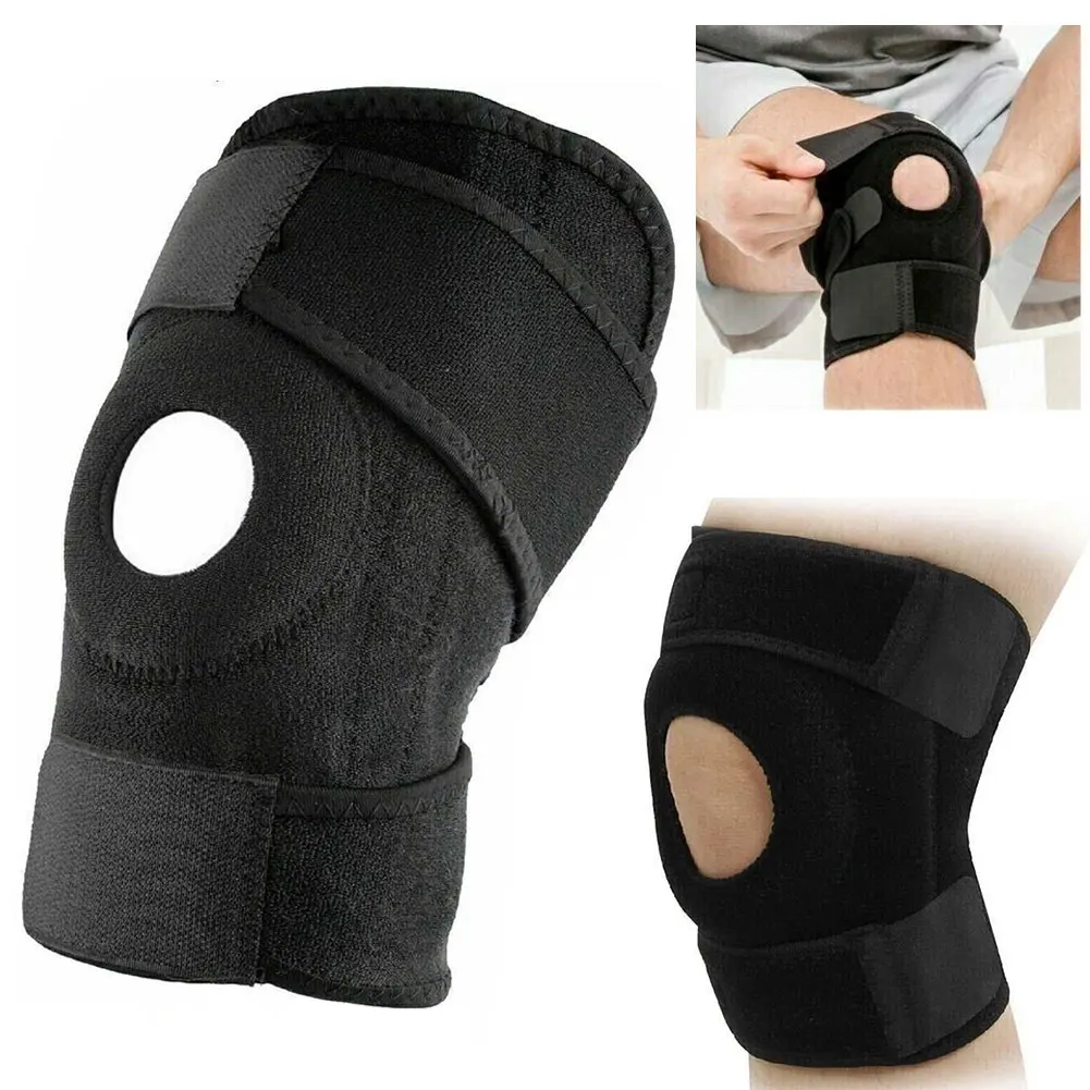 Knee Brace Knee Pain Relief Support Brace with Side Stabilizer Breathable Adjustable Buckle Arthritis Knee Sleeve For Men Women