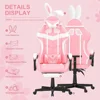 Computer Armchair Girlfriend Computer Gaming Chair Pink Gaming Chair With Footrest Sister Wife and Love (Pink) Desk Gamer Office 4