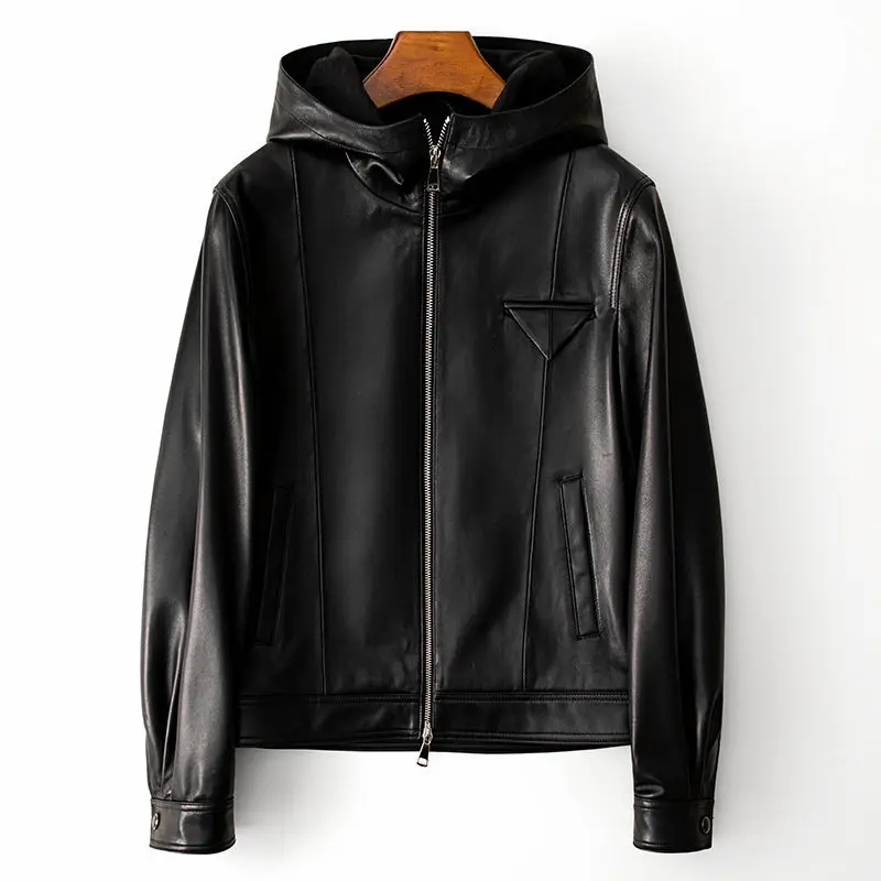 

2023 Autumn/Winter Women's Shoulder Hooded Genuine Leather Sheepskin Coat